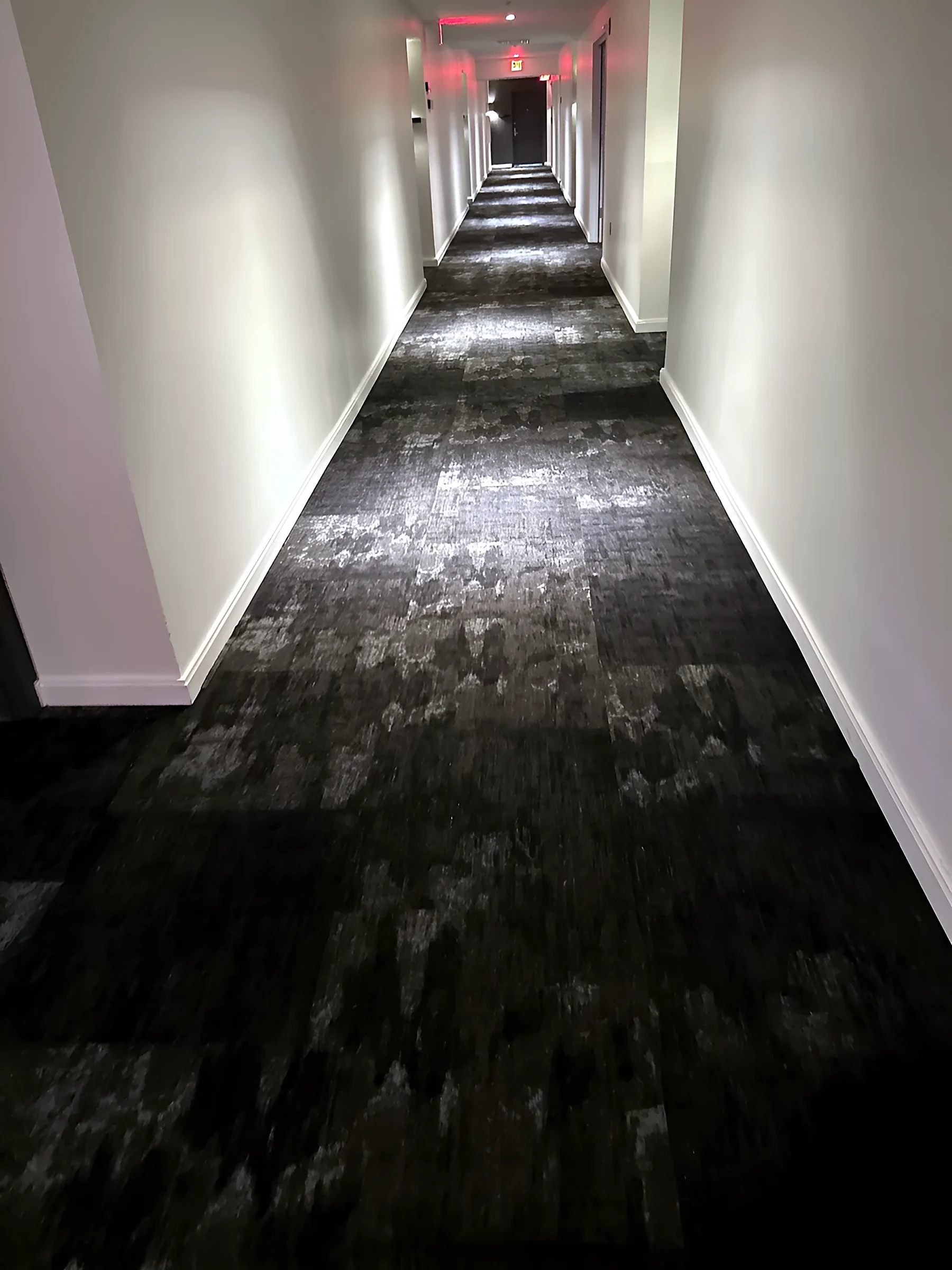 East Tower corridor in Round Midnight carpet