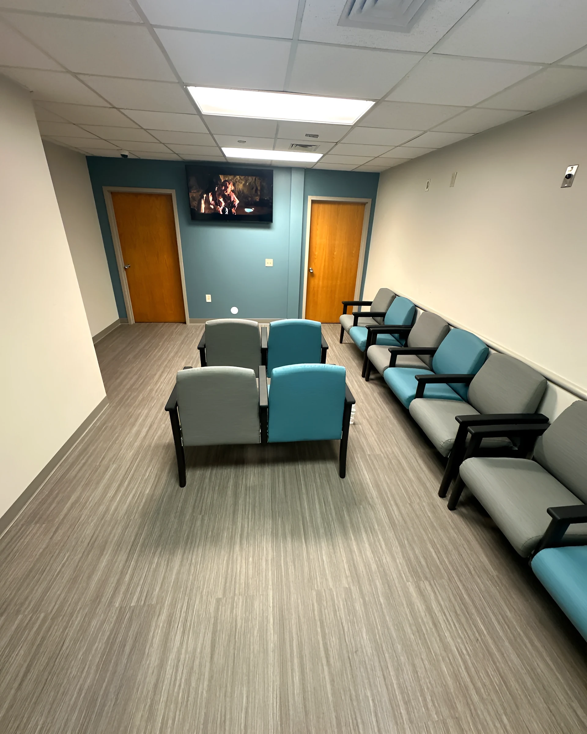 The renovated dental clinic waiting area