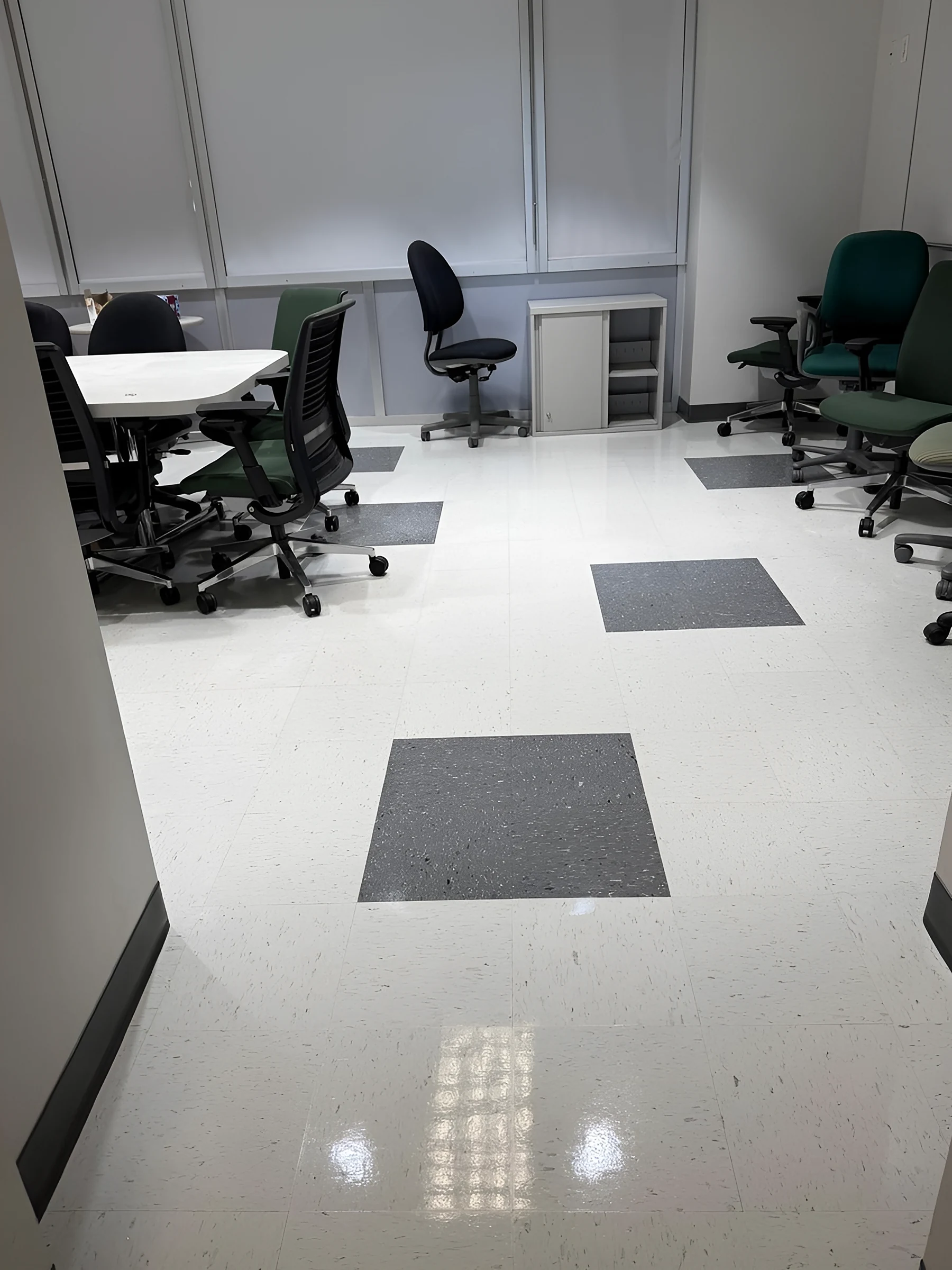 A classroom on the new tile