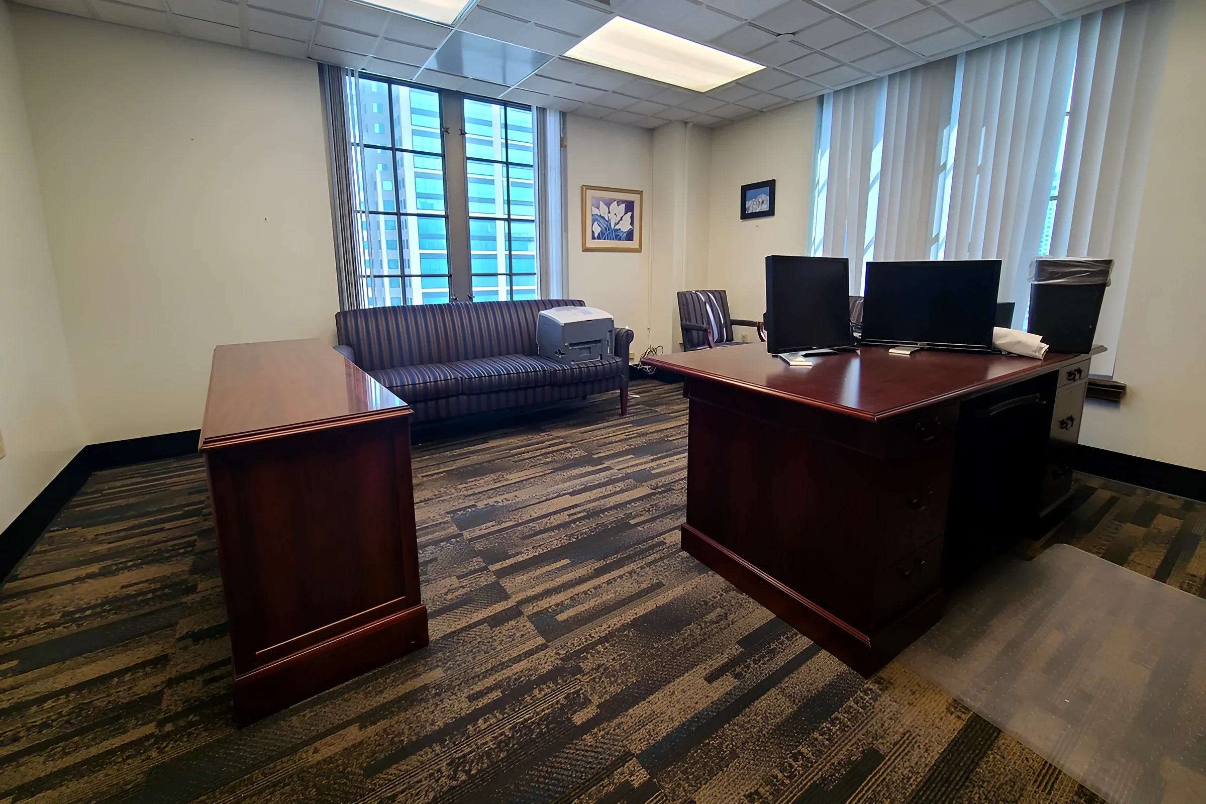 Judicial office with new carpet tile