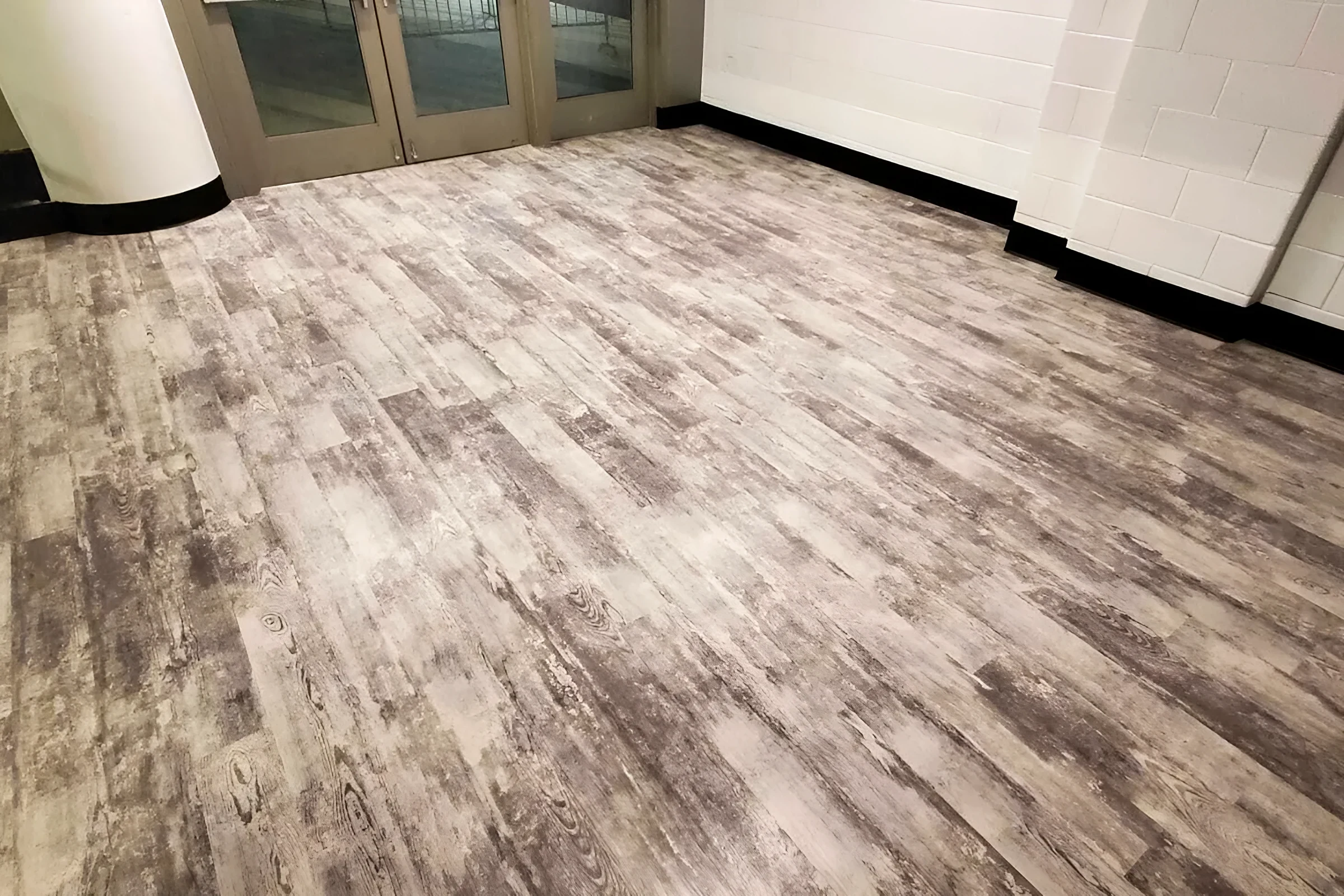 Wood-look LVT at the VIP entrance