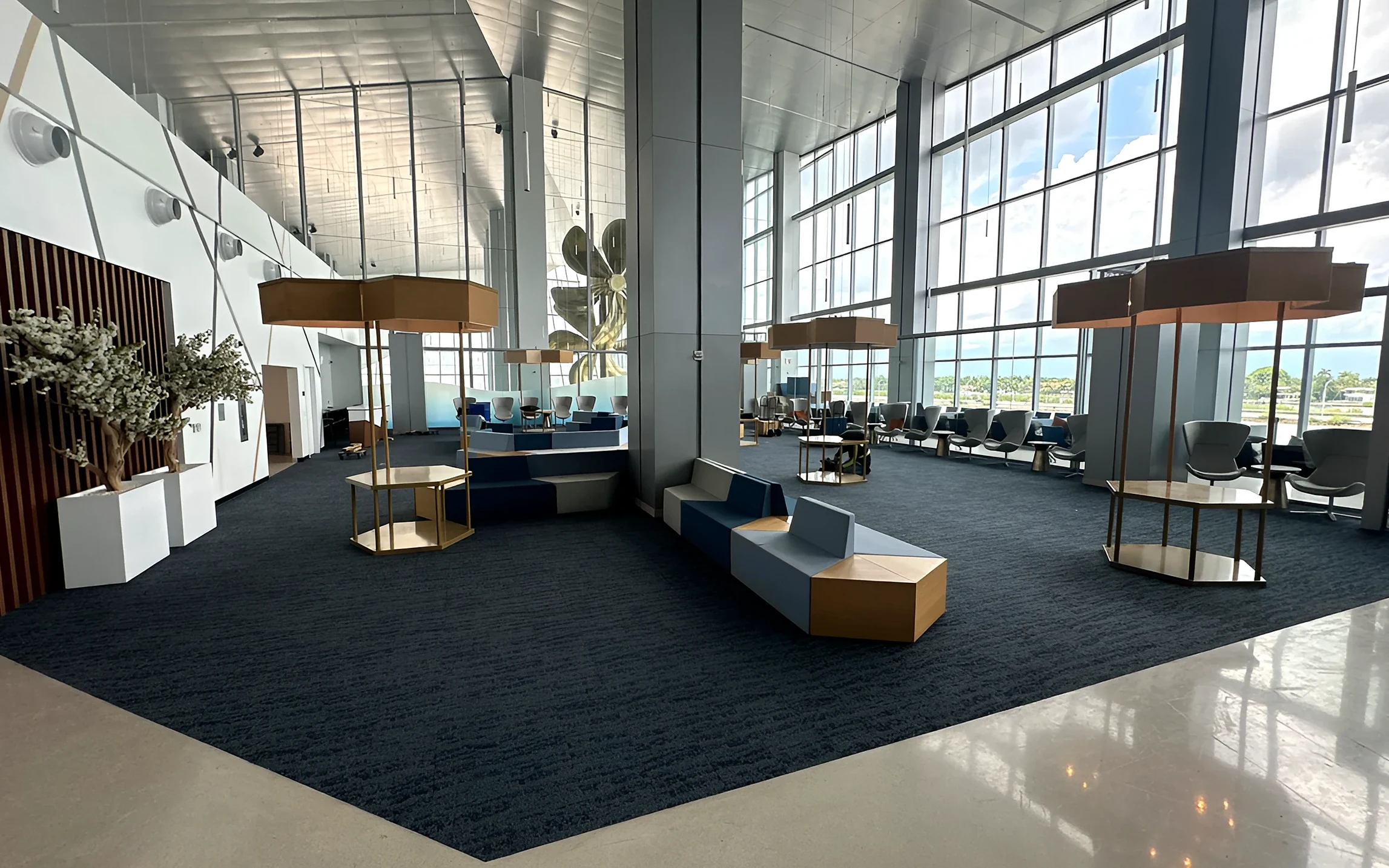 Carpet in the cruise terminal suite lounge