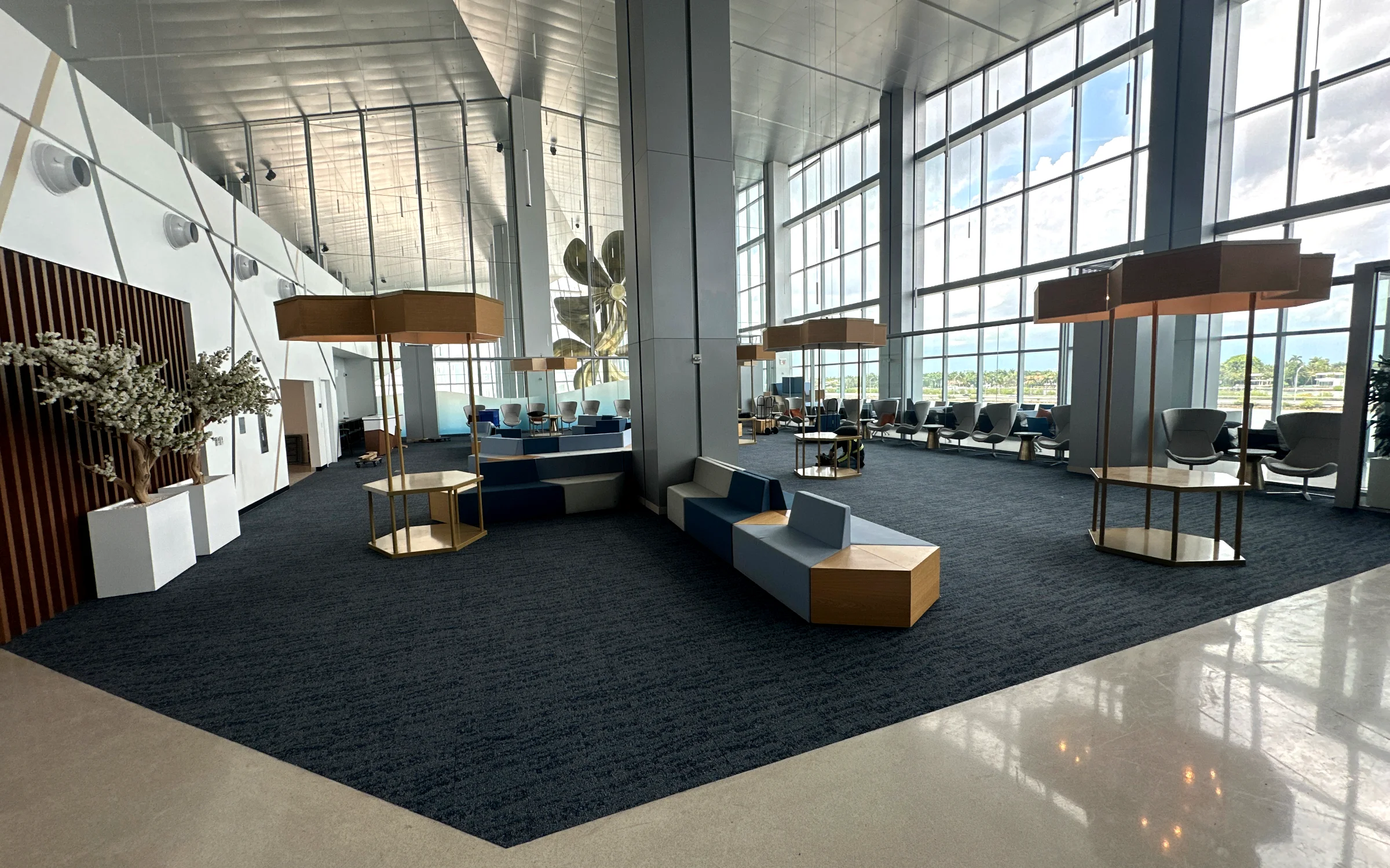 Carpet in the cruise terminal suite lounge